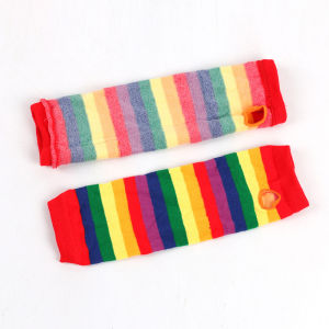 2Pair/Set Women Gothic Punk Over Knee Long Stripe Socks Girl Arm Sleeve Gloves Thigh High Hosiery Sweet Cute Christmas Gift