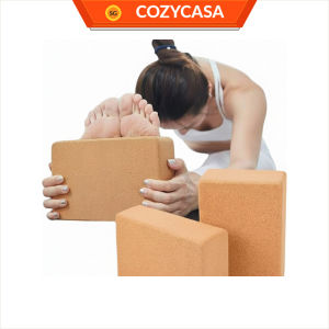 【COZYCASA】Cork Yoga Blocks / Multi-Use & Durable Yoga Block / Non-Slip & Breathable Rectangular Yoga Block