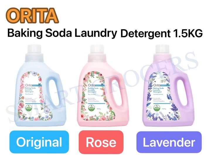 ORITA Baking Soda Liquid Detergent 1.5KG (Original Floral / Rose / Lavender) Lazada