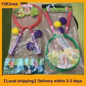 【Local shipping】 1 Set Iron Alloy Double Racquet Kit Children Lightweight Badminton Rackets Family Game Toy Equipment