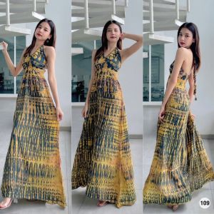 เดรสปุ้มปุ้ย HandMade เนื้อผ้าสปัน ผ้ามัดย้อม สวมใส่สบายมากไม่ร้อนแน่นอน ทะเล คาเฟ่ ภูเขา ได้หมด พร้อมส่งจากไทย