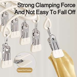 🔥Big Discount🔥Household Stainless Steel Socks Drying Rack (Multifunctional Underwear Drying Rack) Stainless Steel Sock Clothes Hanger Multi Clip Laundry Drying Rack For Underwear Bra Panties Home Balcony Space Saving Drying Tool