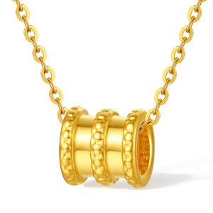 ZHOU LIU FU 周六福 24K Solid Gold Ginkgo Leaf Pendant for Women Real Pure Gold Jewelry Accessory Unique Design Fashion Pendant A048975 A0414727 (Free S925 Chain)