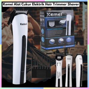 FAST DELIVERY Kemei Mesin Cukur Elektrik Tanpa Kabel di Cas Hair Trimmer Shaver BarberShop dan Salon