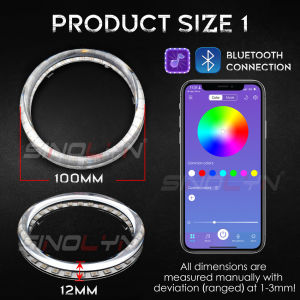 Sequential Flow RGB Angel Eyes LED Running Lights Colorful Streamer APP Dynamic DRL Bluetooth -compatible Car Lights Accessories