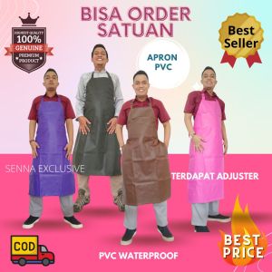 Apron PVC Celemek masak anti air kuning depan pvc buat jualan ayam ikan cuci piring cuci motor mobil bidan 110cm