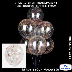 1PCS 10 Inch Transparent Magic Colourful Bubble Foam Particles Ball Latex Balloon Party Decoration Birthday Decor Belon