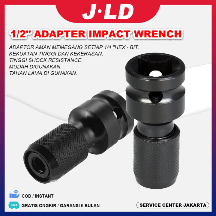 JLD 1/2" Adapter Impact Wrench Hex Socket Head Adapter Drive Socket Adapter Telescopic Impact Wrench Socket Hex Shank Spanner Konverter