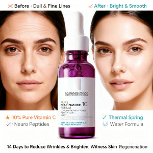 La Roche Posay 10% Pure Niacinamide Serum30ml-Lightens Dark Spots Brightens Skin Tone DullUnevenSkin