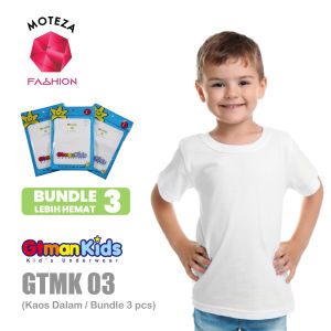 ISI 3 pcs GT Man Kids GTMK 03 GTMan GTMK03 - Kaos Dalam Oblong Anak Laki Anak Cowok Katun Putih