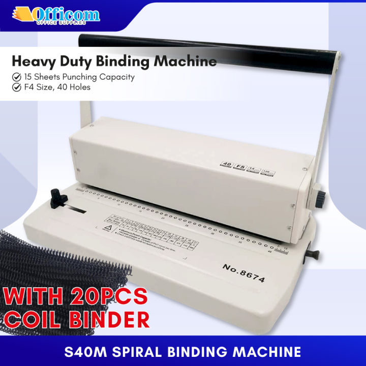 Spiral Binding Machine F4 size S40M 40 Holes Heavy Duty Long &Legal Binder Machine Officom