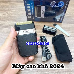 Kemei Máy Cạo Râu KEMEI 2024 Lưỡi Kép Pin Sạc 60-90 Phút Sử Dụng Liên Tục 60 Phút Thiết Kế Linh Hoạt Dễ Dàng Xoay Theo Góc Mặt Cổ Gáy