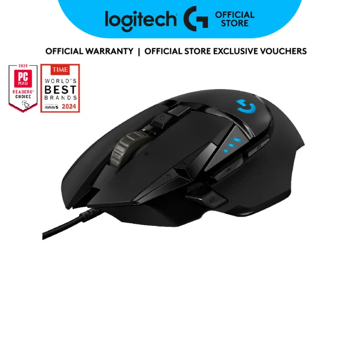 Logitech G502 HERO High Performance Wired Gaming Mouse, HERO 25K Sensor, 25,600 DPI, RGB, Adjustable Weights, 11 Programmable Buttons, On-Board Memory, PC /