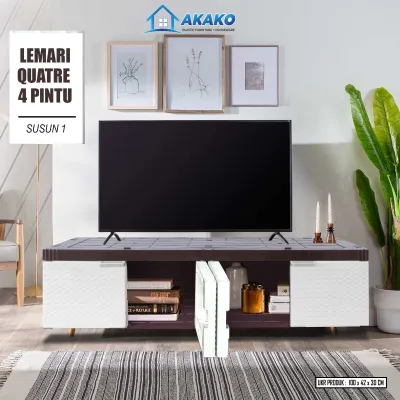 Lemari Plastik Rak TV AKAKO Quatre 4 pintu