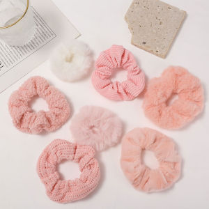 [ILOVEDIY] Multi-style Knitted Plush Hair Ties for Women Elastic Hair Bands Autumn and Winter Headbands Hair Ties