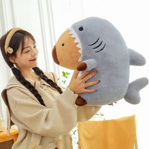 35cm Fluffy Plush Doll Kawaii Capybara Stuffed Animals Shark Capybara Hiu Lucu dan Gemoy Hadiah Anak