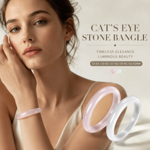 NOBLELUX Cats Eye Stone Bracelet Bangle Ice-Type Transparent Jadeite Bangle Bracelet Luxury Thin Agate Chalcedony Bracelet Women