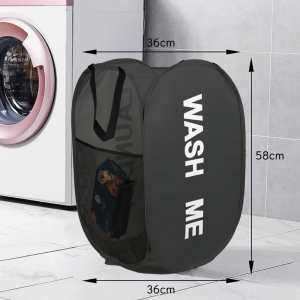 17KM Portable Mesh Pop Up Laundry Opening aundry Hamper Wide Breathable Collapsible Space-Saving Laundry Basket