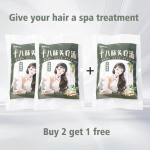 IN STOCK>十八味头疗汤药草本原液免煮浓缩款洗发养发何首乌头疗药包Eighteen head treatment soup herbal liquid no need to cook concentrated shampoo hair care Polygonum multiflorum head treatment medicine bag