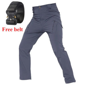 【Free belt】Mens Quick Drying Tactical Pants Mountaineering Casual Pants Waterproof Pants Outdoor Stretch Pants