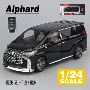 LEO 1:24 Toyota Alphard MPV Metal Alloy Toys Car Model Diecast Vehicle For Boys Kids Simulation Sound Light Effect Gift Hobbies Collection