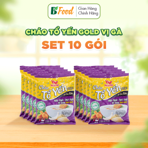 10 gói Cháo Tổ Yến Gold vị Gà Rán cháo yến dinh dưỡng cháo yến ăn liền trẻ em gạo Nhật