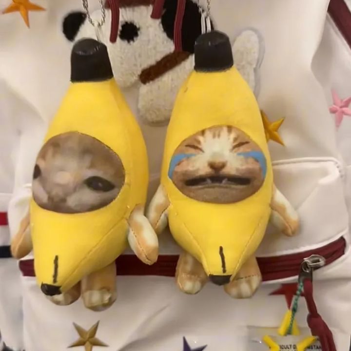 2023 New Banana Cat Plush Pendant Cute Crying Banana Cat Funny Keychain Car Bag Pendant Keyring Accessories Gifts To Child Lazada