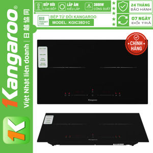 Bếp Điện Từ Đôi Kangaroo KGIC38D1C - Công Suất 3800W 2 Vùng Nấu Ceramic Sáng Bóng Bảo Hành 24 Tháng Tính Năng An Toàn