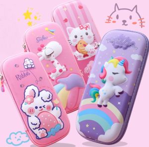 Tempat Pensil Kotak pensil 3D Timbul Hardcase Pencil Case Box Hardtop Motif Cewek Cowok Murah Waterproof