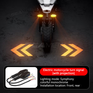SEAMETAL Lampu Sen LED Motor Lampu Sein Proyeksi Lampu Sein Sepeda Motor Mewah Tahan Air