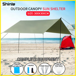 Outdoor sunshade canopy Waterproof 300X300CM camping tent shelter Beach UV protection cove Tent Poles