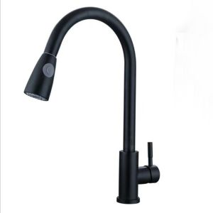Keran Air Dapur Hot & Cold Kitchen Faucet Keran Angsa Wastafel Flexible Hitam