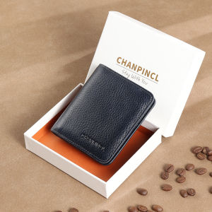 【Genuine Cowhide Leather】CHANPINCL Brand Mens Wallet Luxury Original First Layer Cowhide Vintage Style Zipper Purse Business