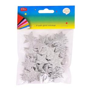 60Pcs Sparkling Star Sticker Glittering Adhesive Star Sticker Teacher Reward Sticker for Making Home Decoration