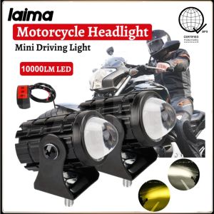 (Warranty)LAIMA 2PCS Motorcycle Mini Driving Light Headlight Waterproof Universal Dual Color ATV Scooter Auxiliary Spotlight Lamp