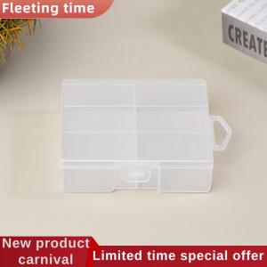 Fleeting time 1pc Transparent Battery Storage Box For AA Batteries Plastic Organizer With Hardware Accessories And Clear Divider With Cove
