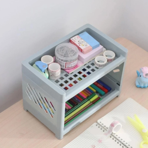 Kệ Nhựa Mini 2 Tầng Hàn Quốc Đựng Đồ Đa Năng Siêu Xinh Kệ Xếp Gọn Trang Trí Để Bàn Đồ