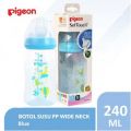 Botol Susu Pigeon Wide Neck PP Clear 160ml / 240ml Soft Touch dan Anti Kolik. 