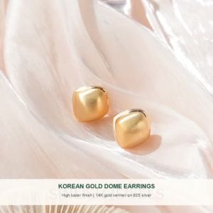 SINLISH Korean Trendy Earrings 14K Gold Vermeil on 925 Silver Elegant Jewelry for Women
