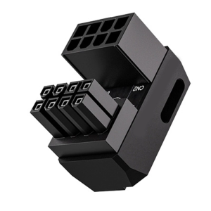 8Pin GPU Power Adapter 180 Degree Angled Connector Aluminum for Graphics Reverse Power Adapter Replacement