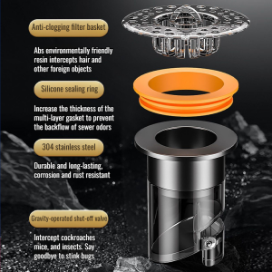 Toilet floor drain core with antiodor and antibug