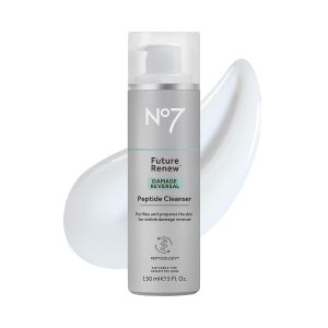 No7 Future Renew Damage Reversal Peptide Gentle Face Cleanser - Face Wash to Help Visibly Remove Impurities for Smoother ed Skin - Fragrance-Free Formula (5 Fl Oz)