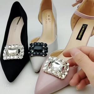 [Free Shipping] Crystal Detachable Shoe Charms Bridal Shoe Buckle Decorations High Heel Accessories Work Shoe Upper Decorations Shoe Material Accessories