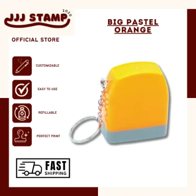 BIG PASTEL 13X33MM PERSONALIZED SELF-INKING STAMP / W Signature / Name Only / With Designation / Sign only
