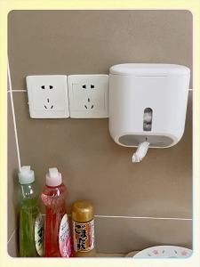 cling film and shower cap storage wall-mounted pull-out no-drill required for home use cling film bag cover for refrigerator and kitchen