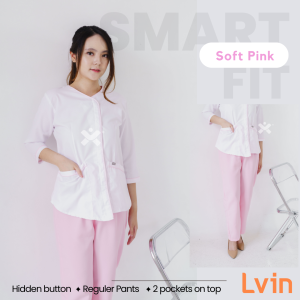 Lvin Uniform Classic White Series Lengan 7/8 / Baju suster / baby sitter / Seragam Klinik / Setelan Baju seragam suster