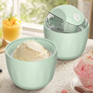 JMKMK Portable Design Ice Cream Machine 500ml Capacity Household Electric Frozen Yogurt Machine Portable Smoothie Machine European Style