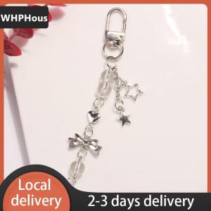 [COD] WHPHous Ship within 24 hours Goth Y2K Phone Charm Bow Heart Star Keychain Pendant Kawaii Key Chain Bag Phone Chain Cute Accessory For Girls Women Jewelry