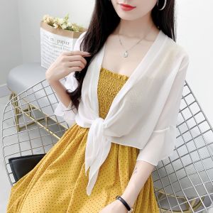 ALLLUCK Kiểu dáng rộng rãi Áo cardigan voan Nhiều màu sắc Chiffon Áo choàng ngoài Nhẹ Áo khoác mùa hè Phụ nữ