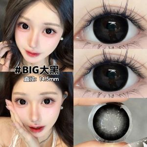 Fashion glasses Half-year natural brown large diameter 赠镜盒+2片】紫色显白纯欲 14.5大直径学生半年抛眼镜 眼镜